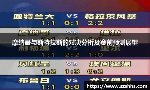 摩纳哥与斯特拉斯的对决分析及赛前预测展望